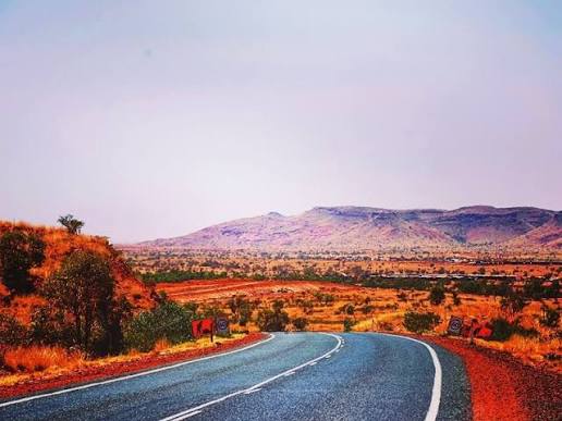 A scenic road through Australian hill country